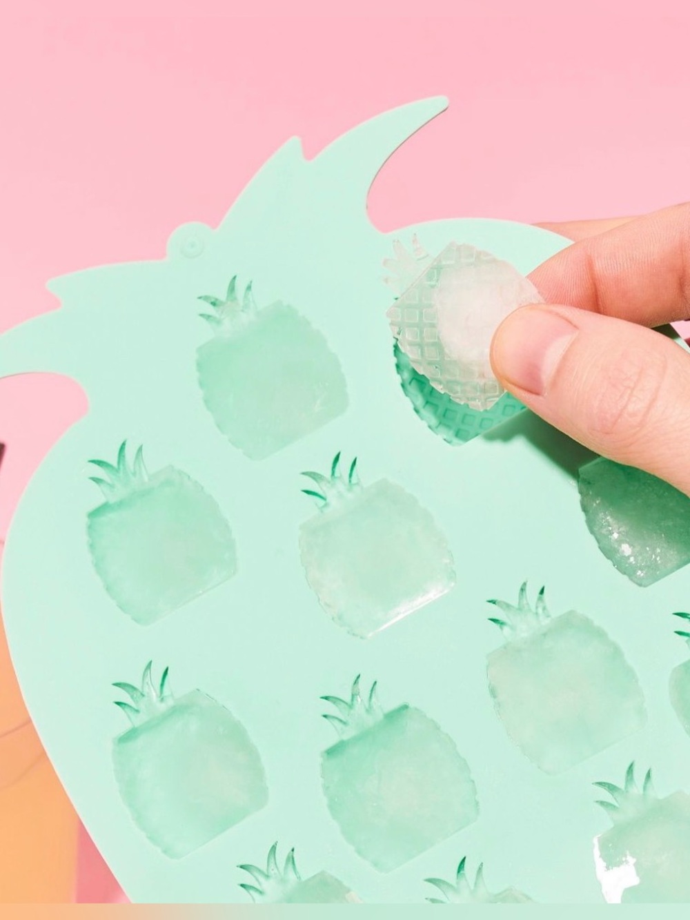 NWT Blush Pineapple Silicone Ice Cube Tray Mold Aqua Tropical Barware - Picture 3 of 9